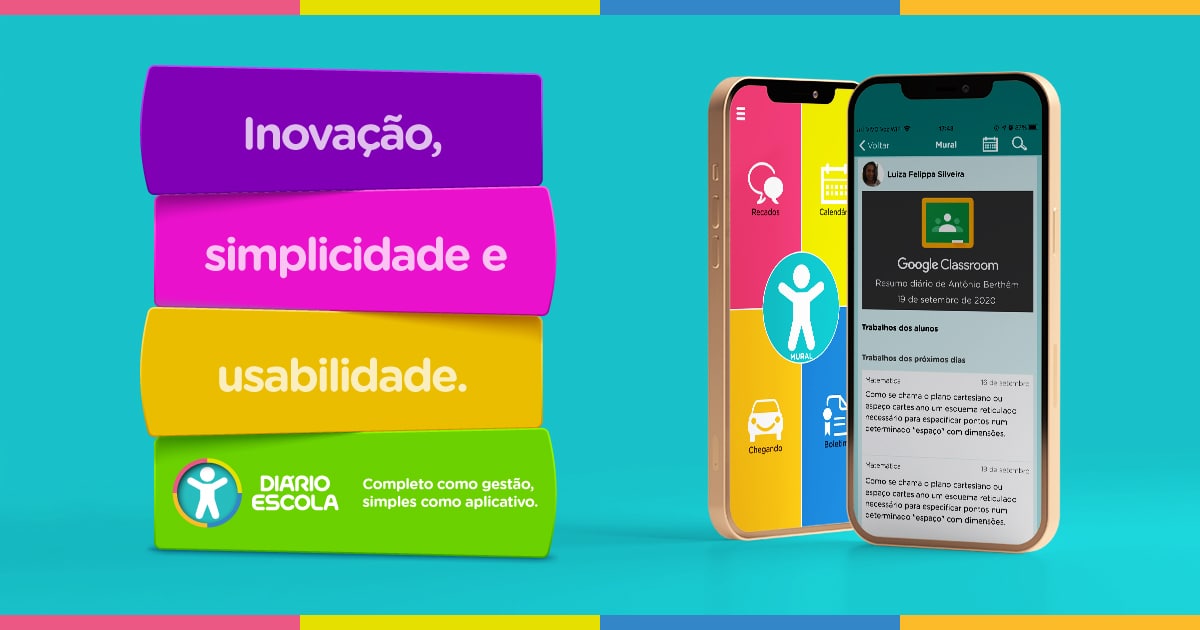 Inovação, simplicidade e usabilidade: tudo no aplicativo de gestão escolar Diário Escola.