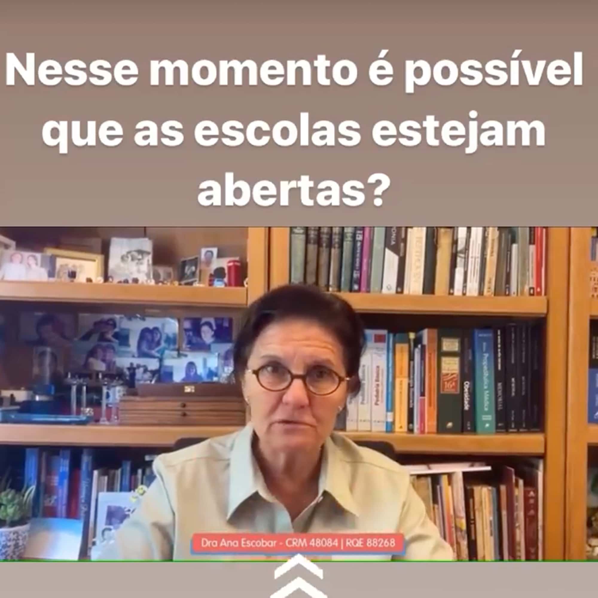 Dra. Ana Escobar e a possibilidade das aulas presenciais em plena pandemia