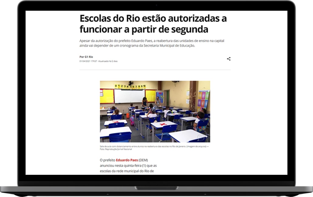 clipagemDE: escolas do Rio de Janeiro estão autorizadas a funcionar a partir do dia 5 de abril de 2021