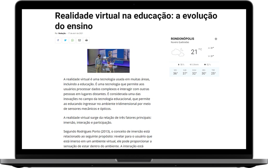 Realidade virtual na educação