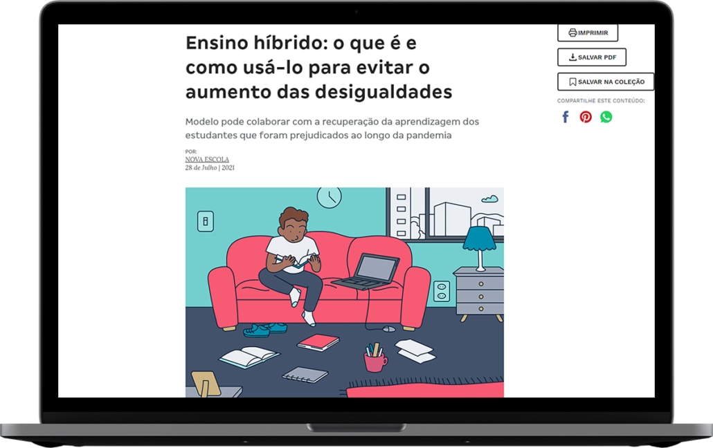 Ensino híbrido é com o super aplicativo de educação Diário Escola - clipagemDE