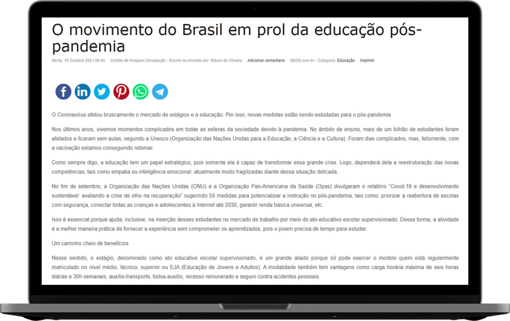 Atenção à educação brasileira