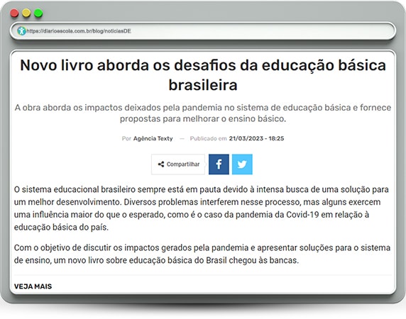 Livro sobre os desafios da educação básica brasileira: inclusão e inovação