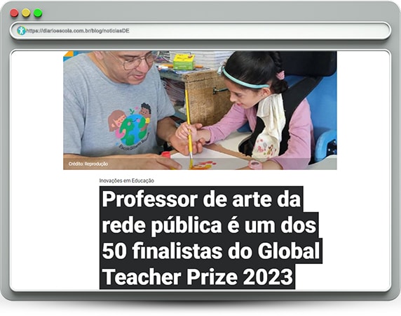 Professor brasileiro é finalista do Global Teacher Prize 2023