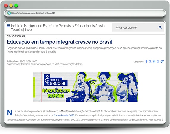 Educação em tempo integral cresce no Brasil