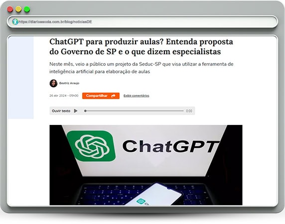 ChatGPT para produzir aulas - notíciasDE 107