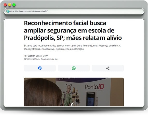 Reconhecimento facial nas escolas - notíciasDE 110