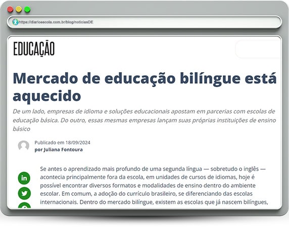 notíciasDE 117 - Educação bilíngue