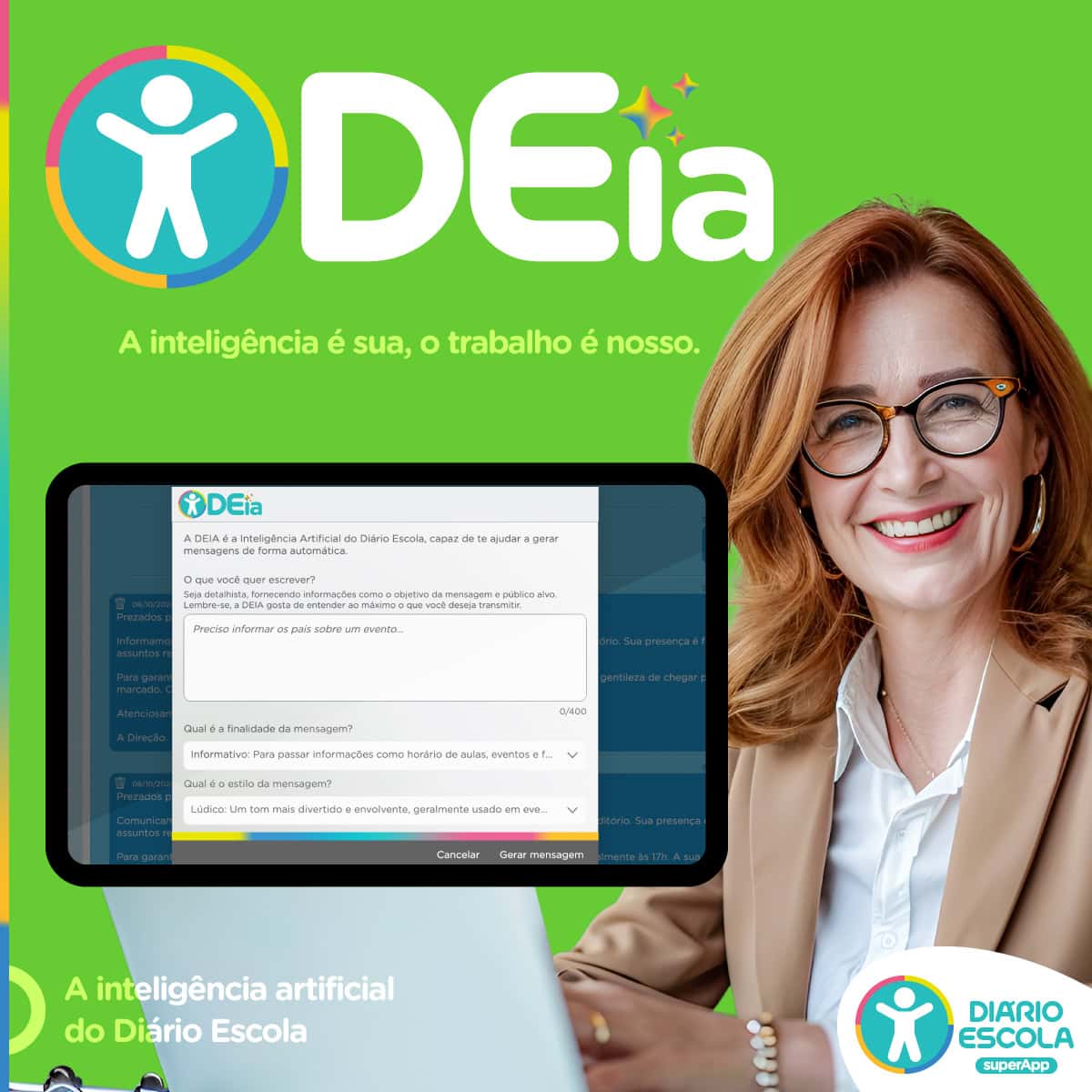 Inteligência artificial do Diário Escola: DEia✨