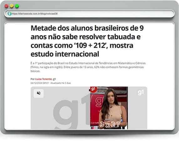 notíciasDE 122 | Metade dos alunos brasileiros de 9 anos não sabe matemática
