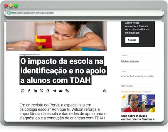 notíciasDE 122 | O papel da escola na identificação de alunos com TDAH
