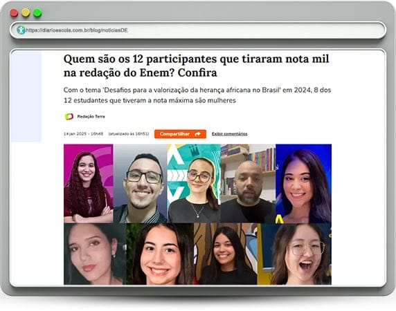 Redação nota 1000 no Enem