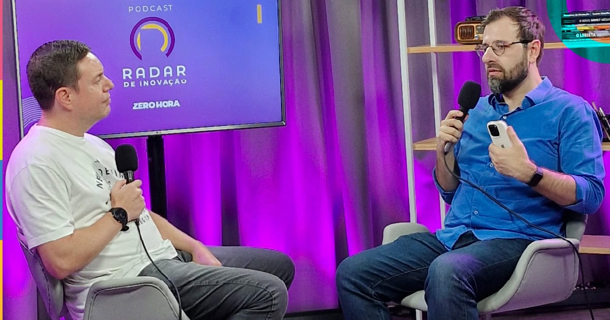 Antônio Berthêm (CEO do Diário Escola) e Tércio Saccol (apresentador do Radar de Inovação)