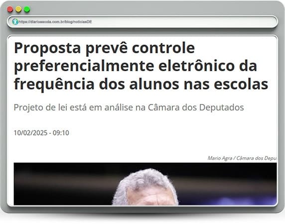 Controle eletrônico da frequência escolar