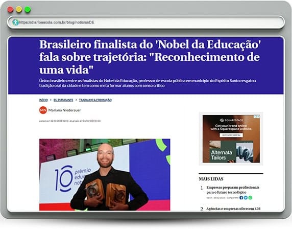 notíciasDE 128 | Professor brasileiro inspira e é finalista no Nobel da Educação
