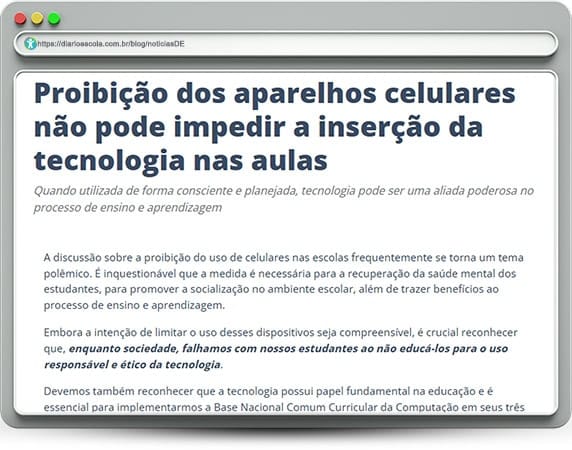 notíciasDE 128 | Celulares nas escolas