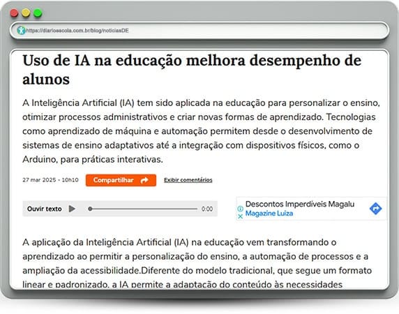 IA na educação melhora desempenho de alunos