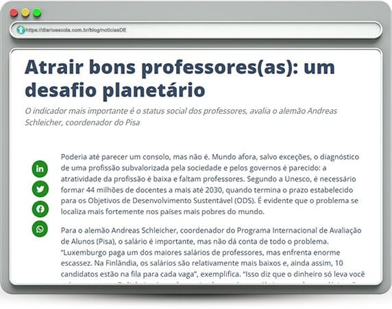 Valorização docente: desafio global