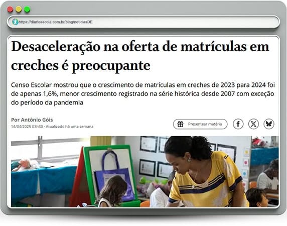 Desaceleração na oferta de matrículas em creches