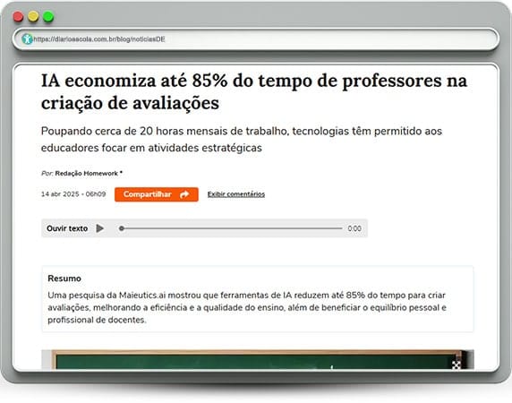IA economiza até 85% do tempo de professores