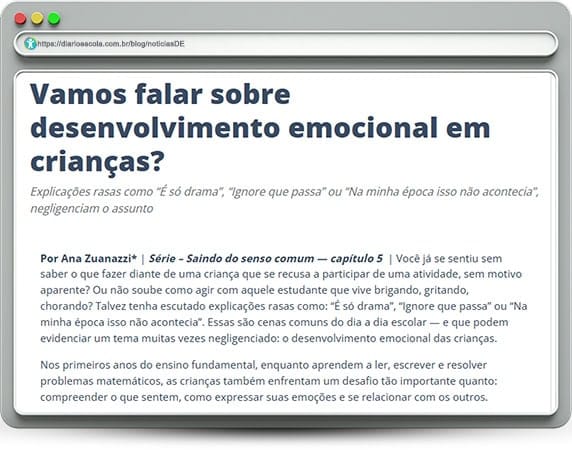 notíciasDE 134 | Desenvolvimento emocional em crianças