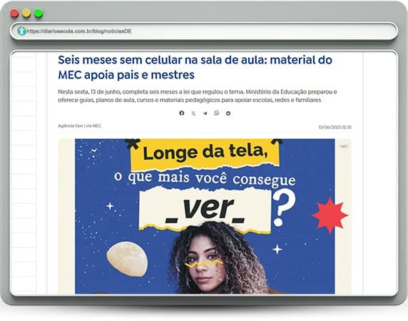 Proibição do uso de celulares nas escolas