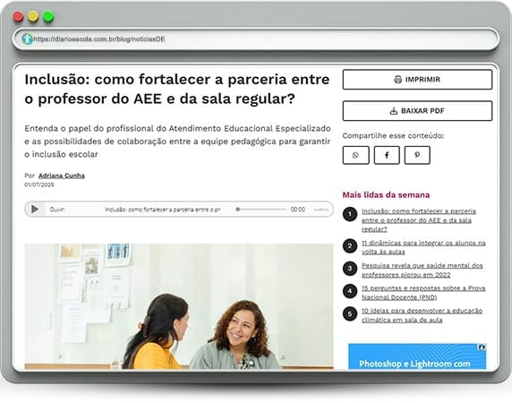 Inclusão no ambiente escolar