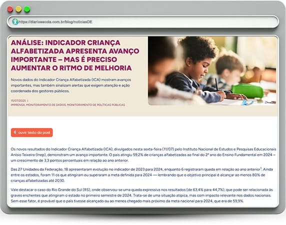 Indicador Criança Alfabetizada