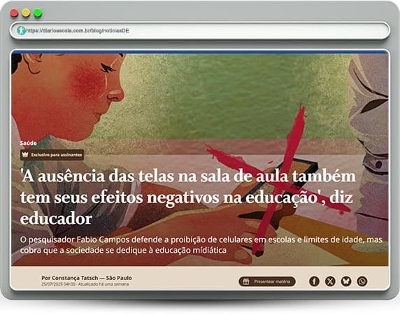 Telas na sala de aula