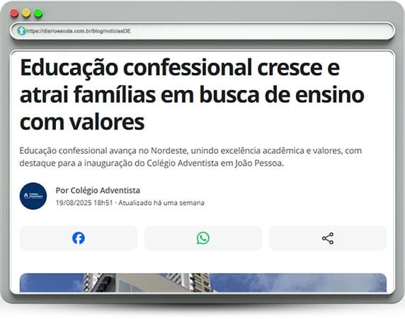 Educação confessional cresce