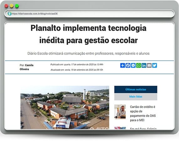 notíciasDE 140 | Supersistema Diário Escola na rede pública de ensino