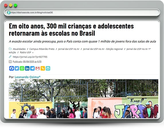 Aumento do número de matrículas no Brasil