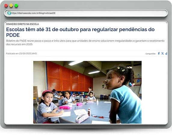 Regularizar pendências do PDDE