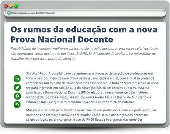 Nova Prova Nacional Docente