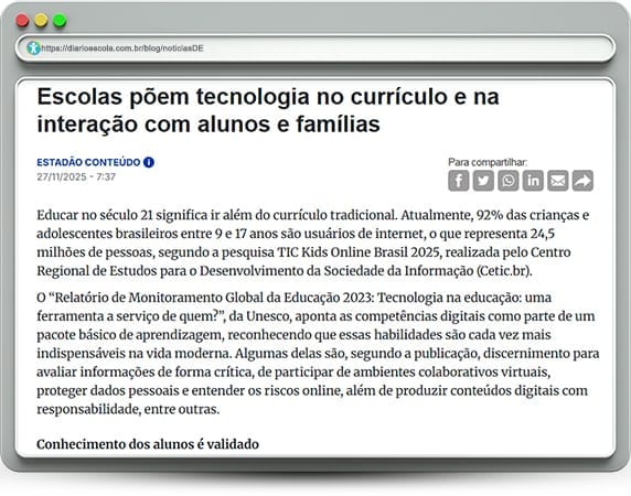 Tecnologia no currículo escolar