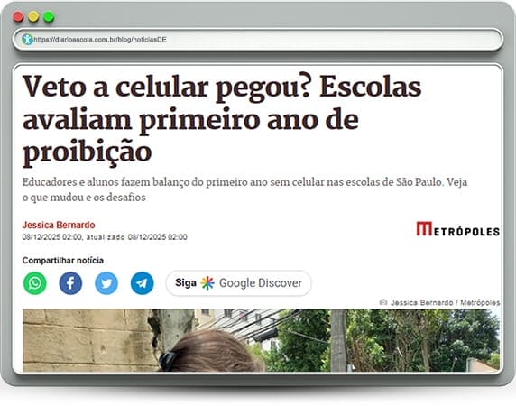 Celular proibido na escola