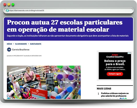 Procon autua 27 escolas no DF