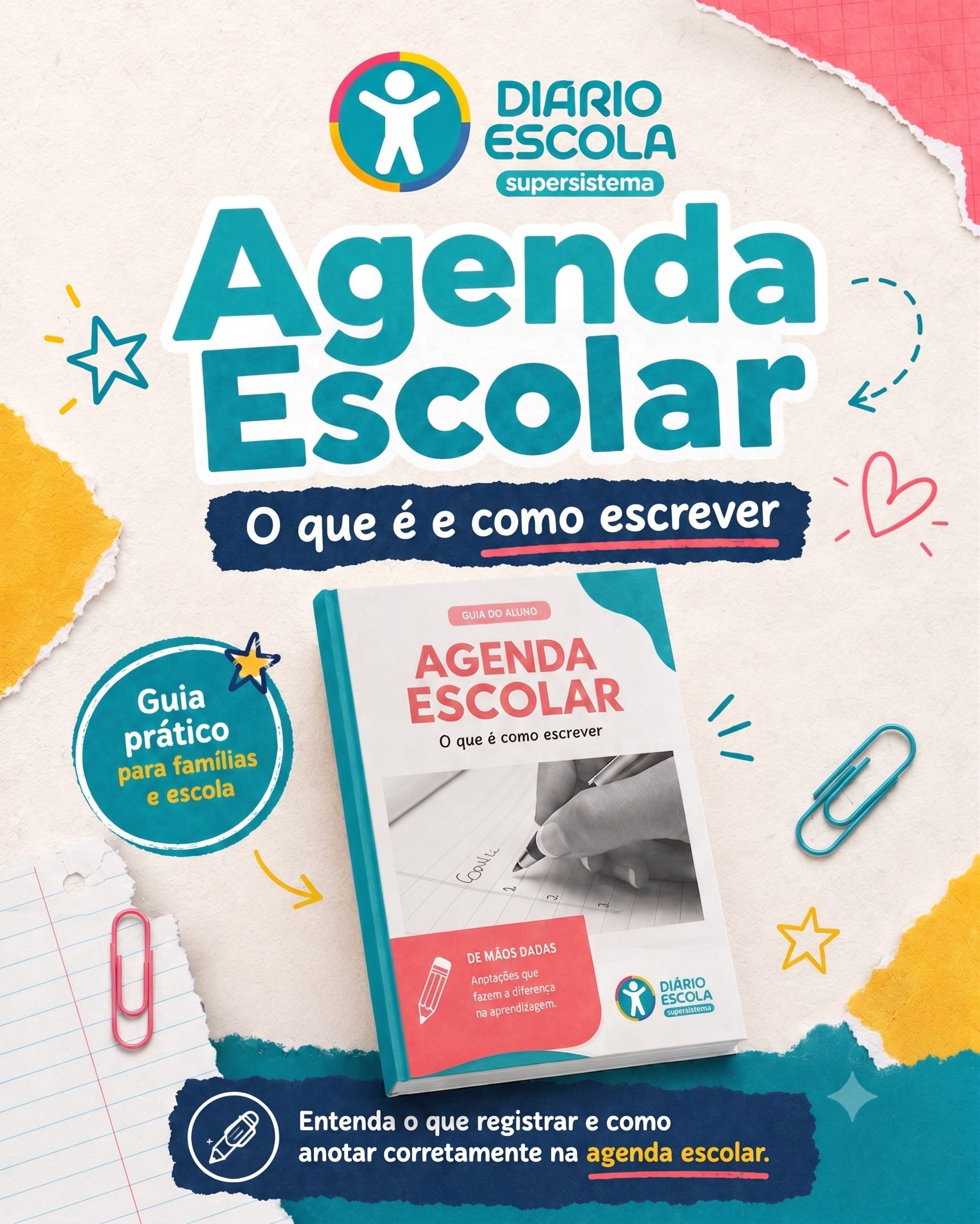 DIÁRIO ESCOLA O QUE ESCREVER NA AGENDA ESCOLAR