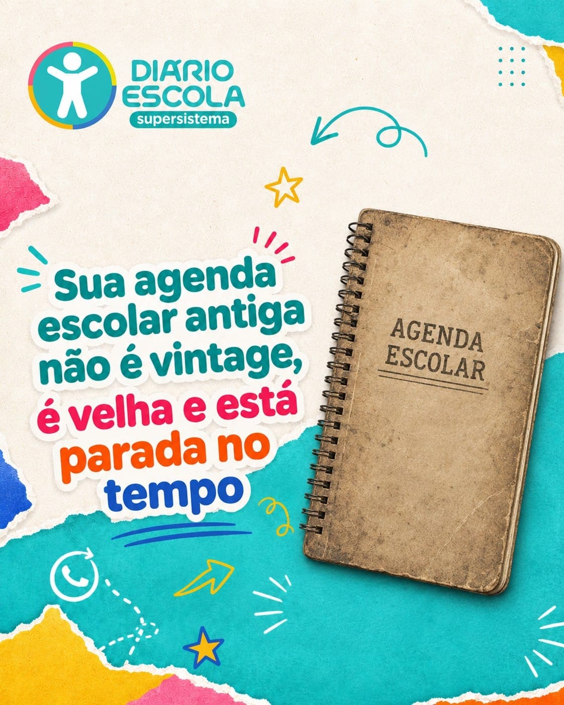 Diário Escola e agenda em papel