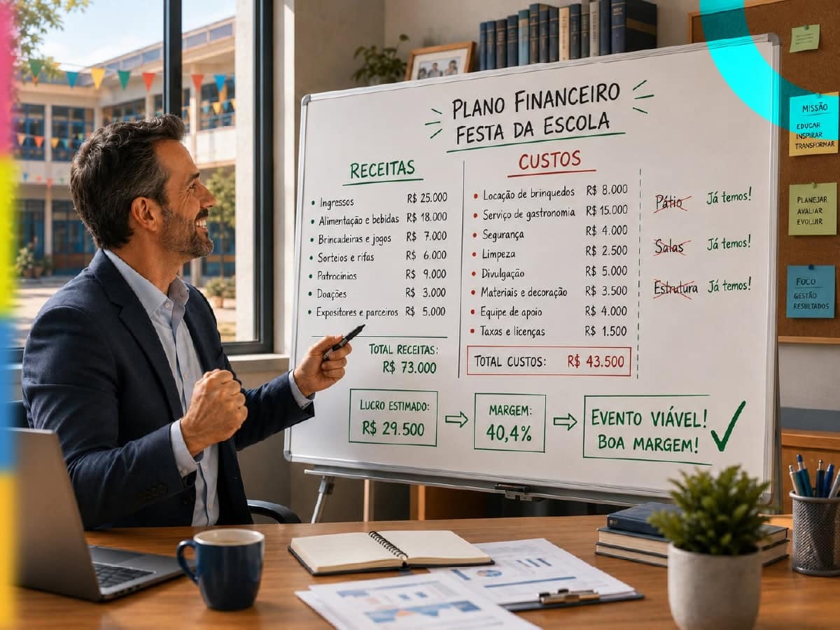 Diretor analisa novas fontes de receita escolar em relatório financeiro