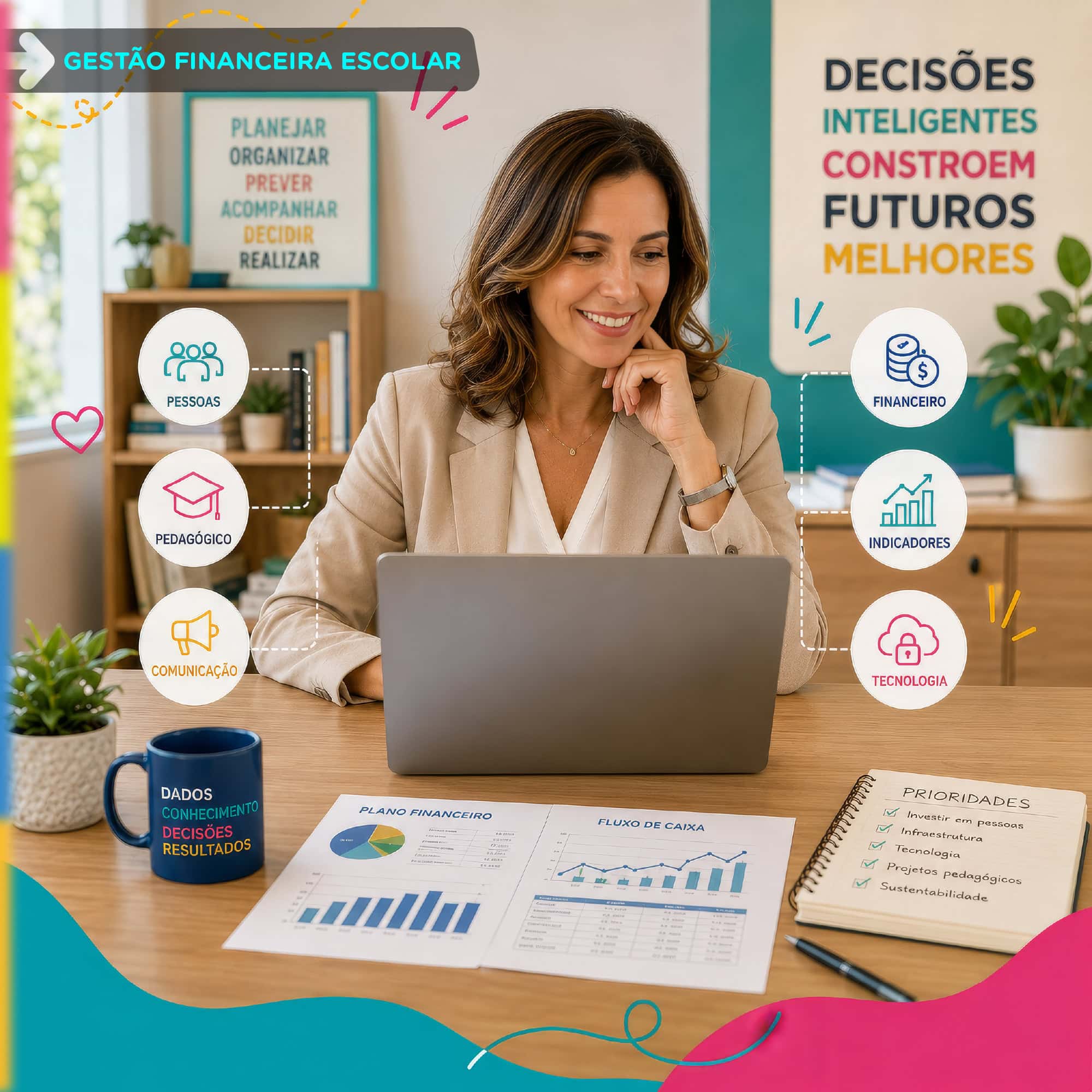 Gestão financeira escolar integrada para ampliar a previsibilidade e apoiar a tomada de decisões com o supersistema Diário Escola.