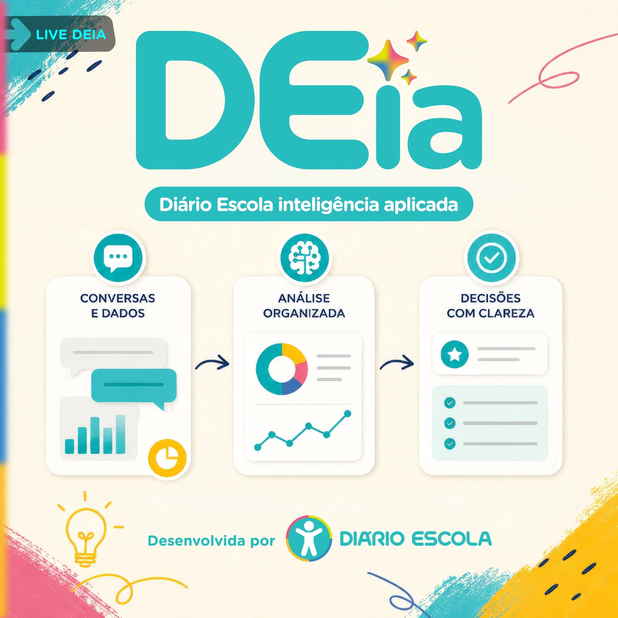Live DEia: lançamento da inteligência aplicada à gestão escolar do Diário Escola