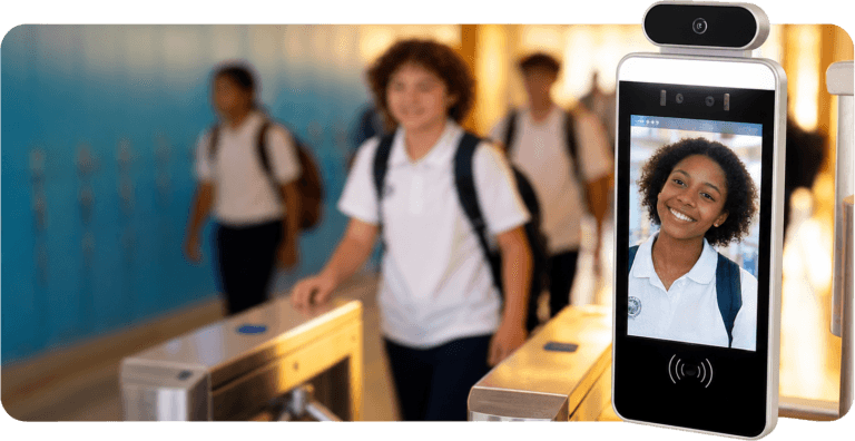 Controle de acesso escolar com registros de entrada e saída no Diário Escola.