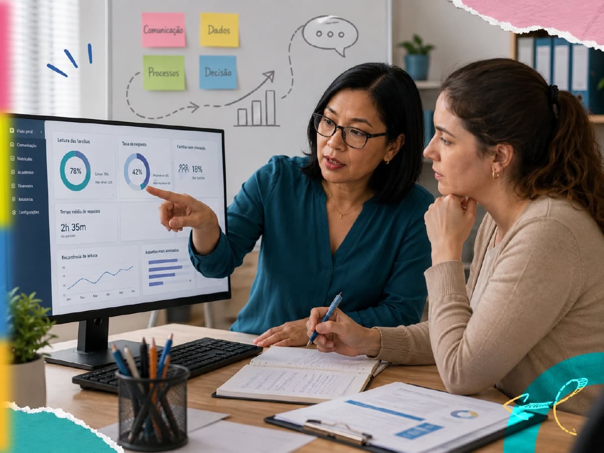 Gestora escolar analisa dados e processos conectados para aplicar o uso estratégico da tecnologia nas escolas.