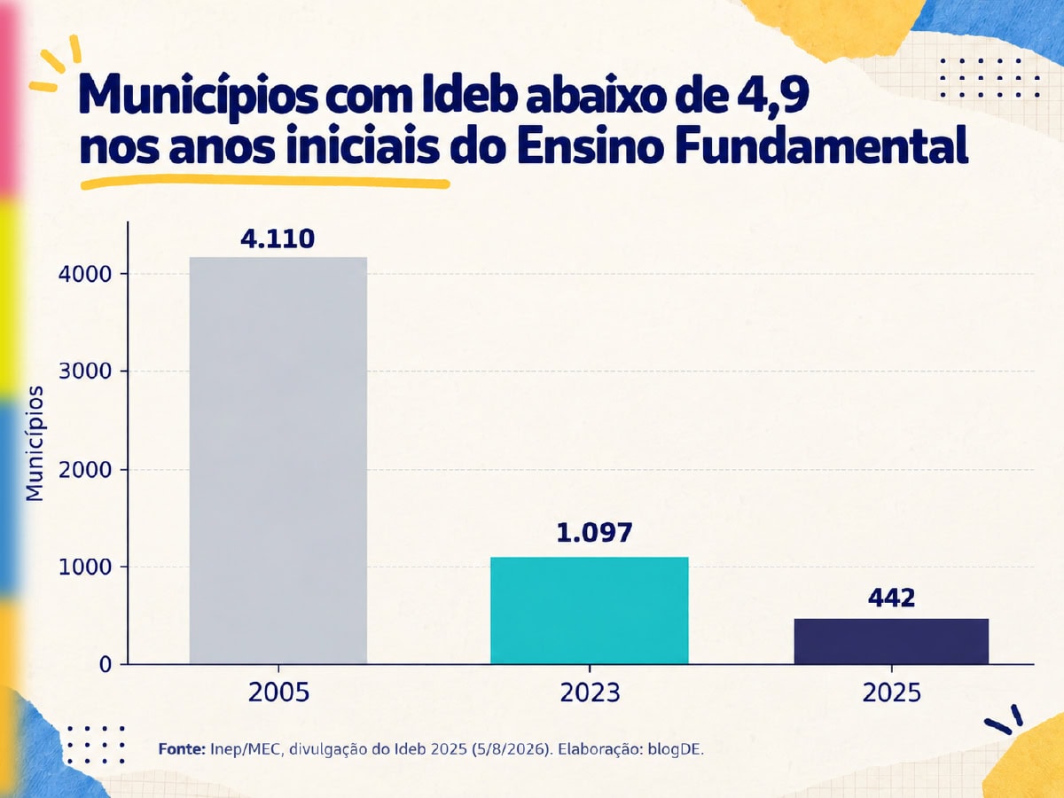 Municípios com Ideb baixo