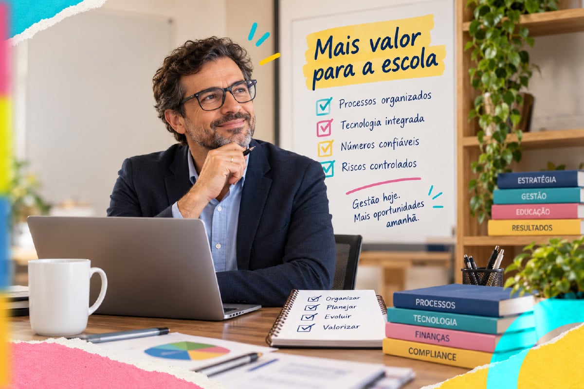 O valor da escola aumenta quando ela profissionaliza a gestão escolar