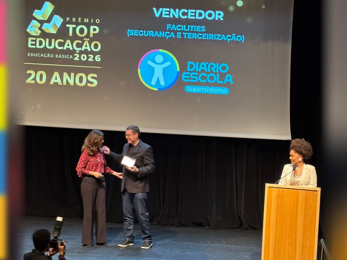 O supersistema Diário Escola é vencedor do Prêmio Top Educação 2026, na categoria Facilities (segurança e terceirização).